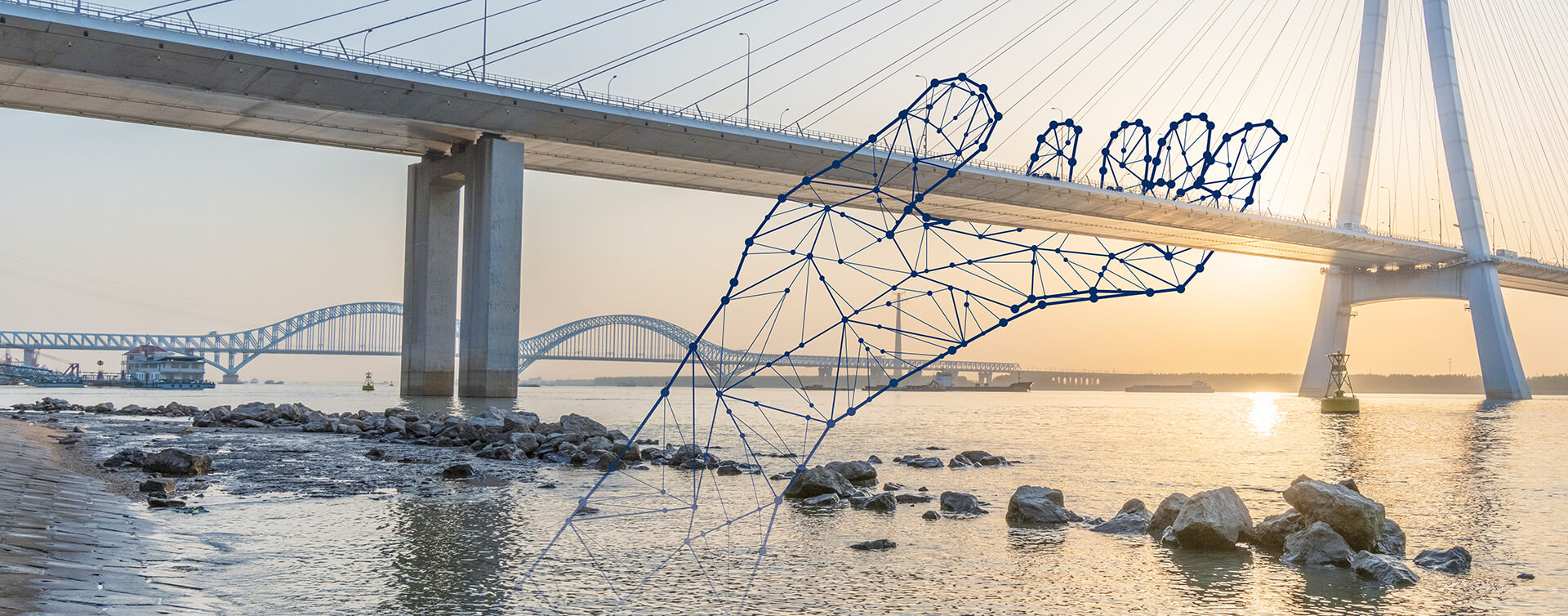 Symbolische tragende Hand unter einer Brücke, Verlässlichkeit und Innovation bei IPConcept.