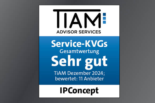 Qualitätssiegel TIAM Sehr gut für IP Concept.
