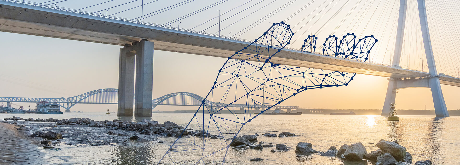 Symbolische tragende Hand unter einer Brücke, Verlässlichkeit und Innovation bei IPConcept.